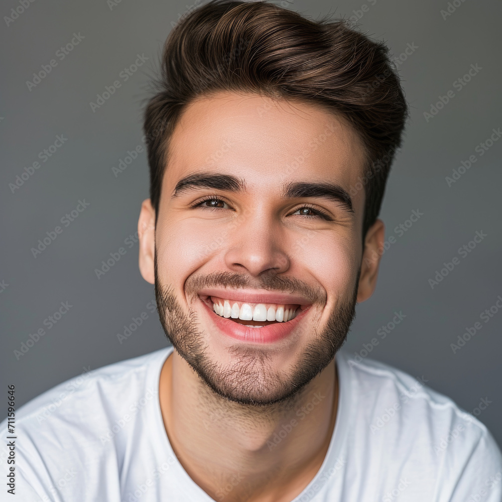 Obraz premium Young man with beautiful smile