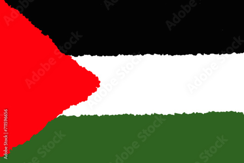 The Palestinian flag painted with a brush in a graphics program. © Szymon Bartosz