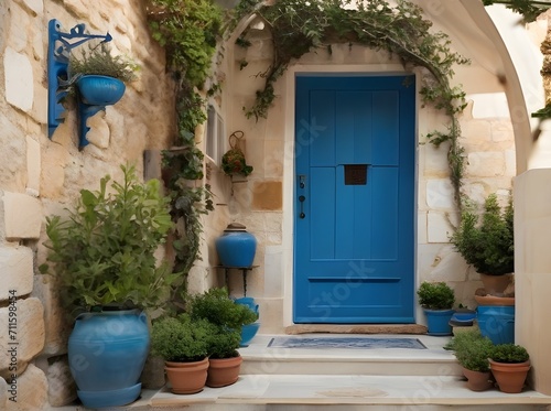 door in the old greek town