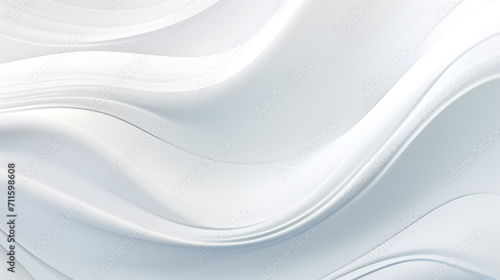 Obraz premium White and light grey abstract wave background. Modern lines form an elegant, luxurious, smooth, and clean texture. Gives the design an exclusive feel. Created with Generative AI.