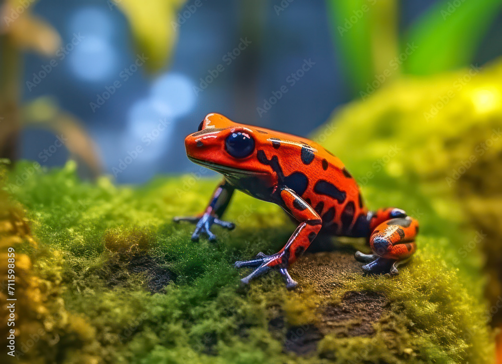 Giftiger Baumsteigerfrosch (Dendrobatidae), auch Pfeilgiftfrosch, Generative AI
