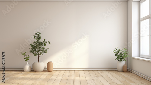 White empty room. Scandinavian interior design