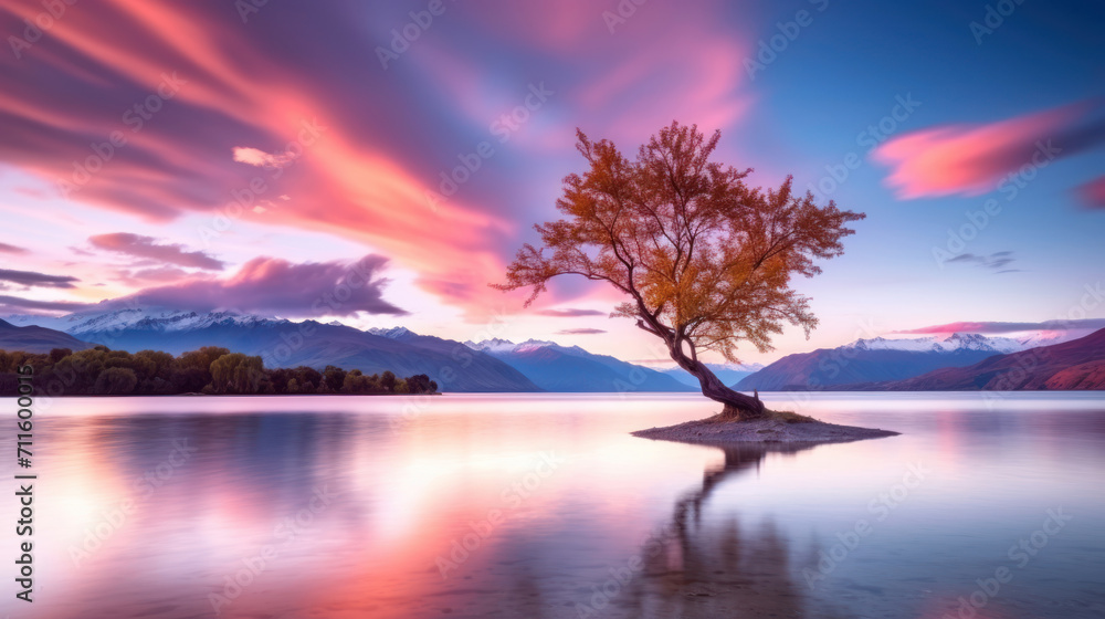 That Wanaka Tree at sunrise Wanaka, NEW ZEALAND,landscape. That Wanaka Tree at sunrise Wanaka, NEW ZEALAND,landscape.
