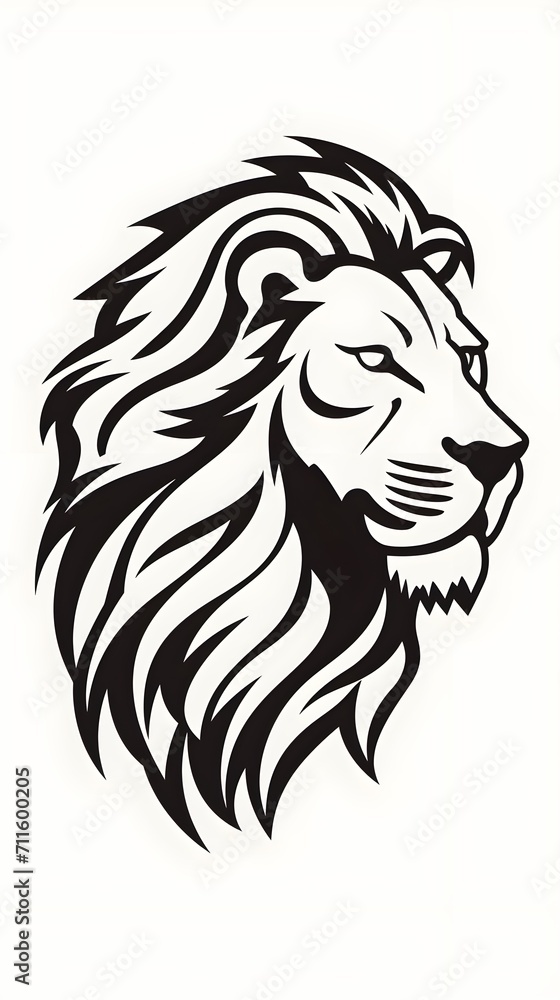 A lion Tattoo Design, Isolated on white - Generative AI A lion Tattoo Design, Isolated on white - Generative AI