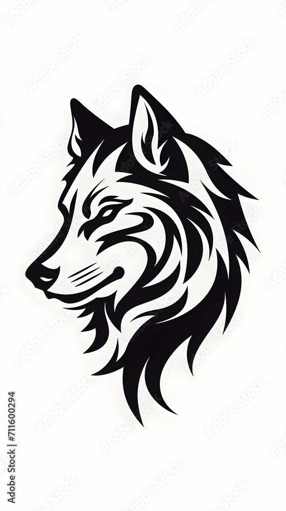 A Lone wolf Tattoo Design, Isolated on white - Generative AI A Lone wolf Tattoo Design, Isolated on white - Generative AI