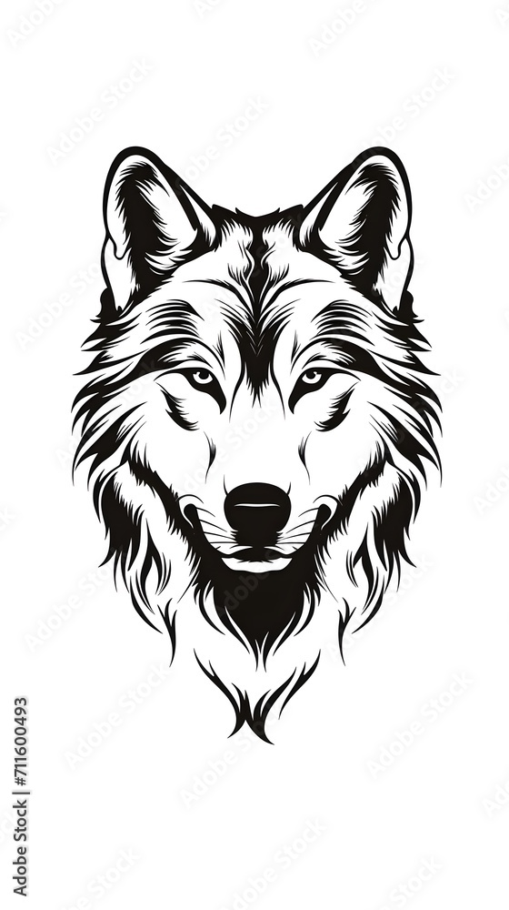 A Lone wolf Tattoo Design, Isolated on white - Generative AI A Lone wolf Tattoo Design, Isolated on white - Generative AI