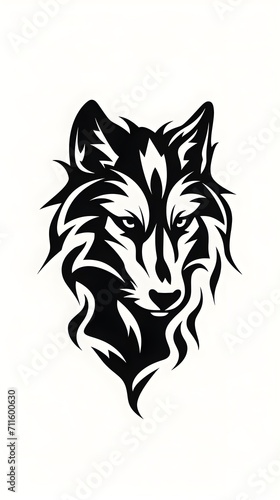 A Lone wolf Tattoo Design  Isolated on white - Generative AI 