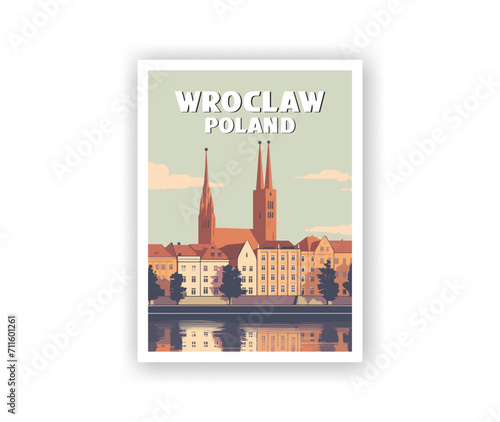 Wroclaw Illustration Art. Travel Poster Wall Art. Minimalist Vector art
