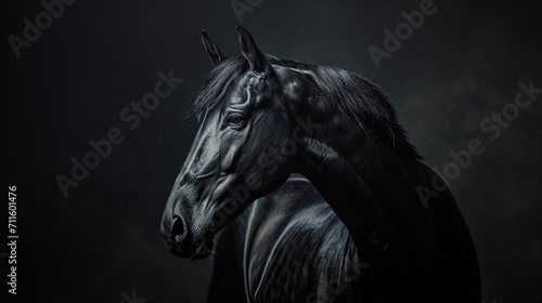 Black And White Horse Potrait