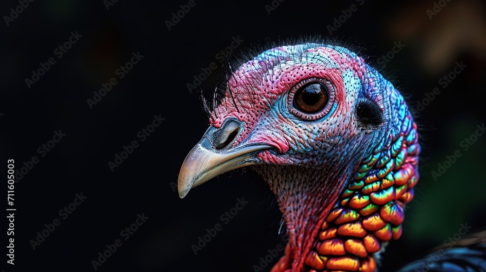 Closeup Turkey Isolated on Black Closeup Turkey Isolated on Black