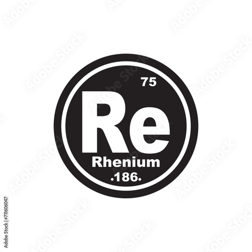 Rhenium icon, chemical element in the periodic table