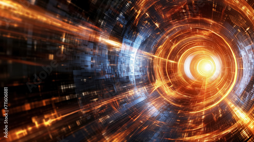 Wallpaper Mural Abstract digital tunnel with a light vortex. Torontodigital.ca