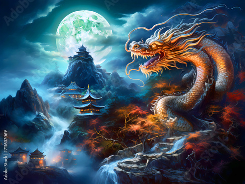 Airbrush Elegance Illustration for the Year of the Dragon - Zodiac Sign photo