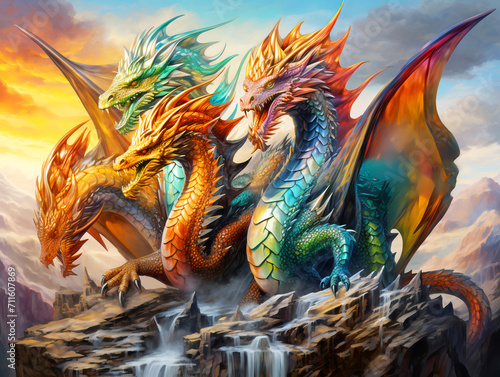 Airbrush Elegance Illustration for the Year of the Dragon - Zodiac Sign © lcrms