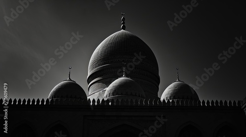 Black And White Photograph Dome Mosque