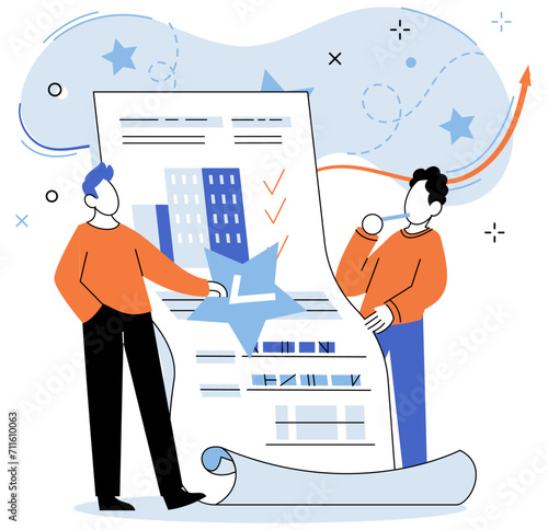 Partnership. Vector illustration. The partnership metaphor highlights interconnectedness collaborators Teamwork enables companies to achieve their goals Partners work together to find mutually