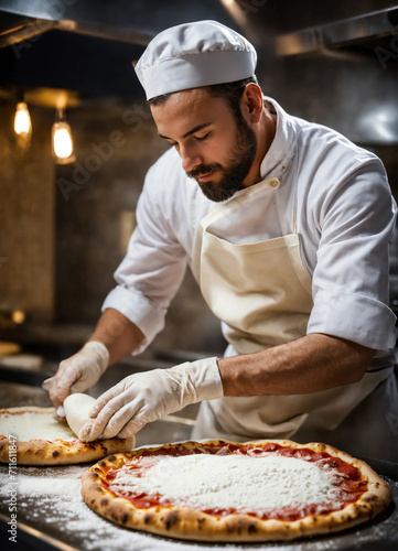 chef preparing pizza
