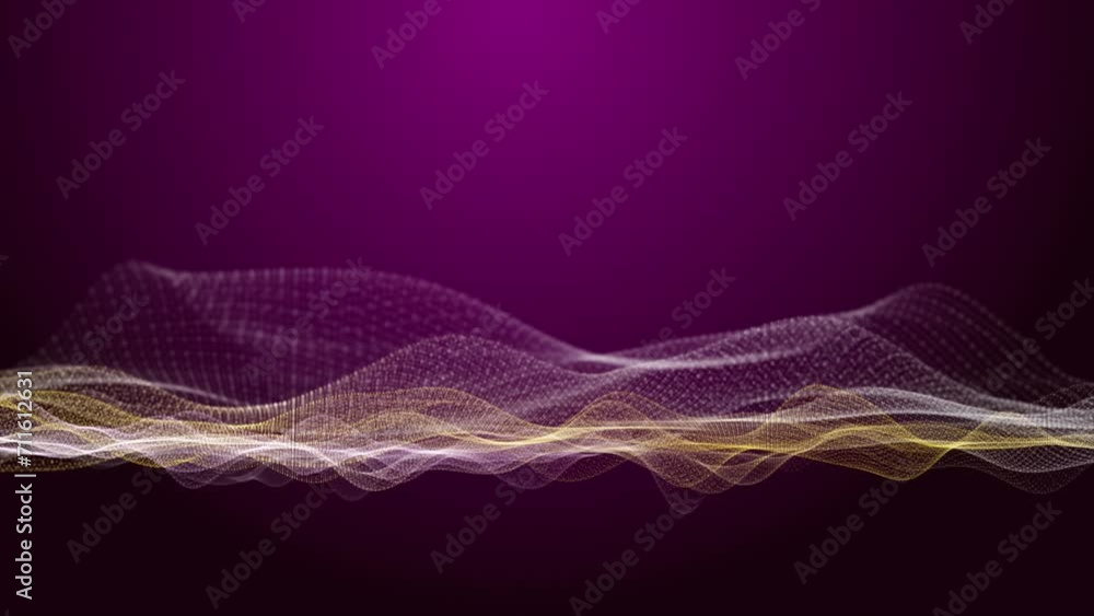 Fantastic video animation with particle wave object in slow motion and space for text, 4096x2304 loop 4K Fantastic video animation with particle wave object in slow motion and space for text, 4096x2304 loop 4K