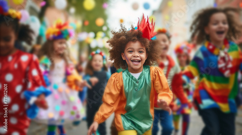 Colorful Carnival Celebration with Joyful Participants photo