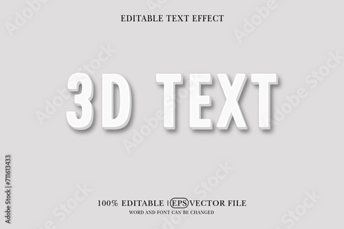 Style Mockup of Simple White 3D Text Effect