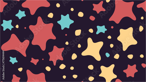 Geometric pattern. Seamless abstract pattern with curved shapes. Geometric pattern for textiles, packaging, Wallpaper. Vector illustration. Colorful, grunge and seamless. Art background.