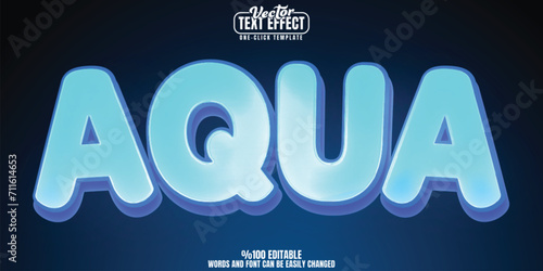 Aqua editable text effect, customizable water and ocean 3D font style
