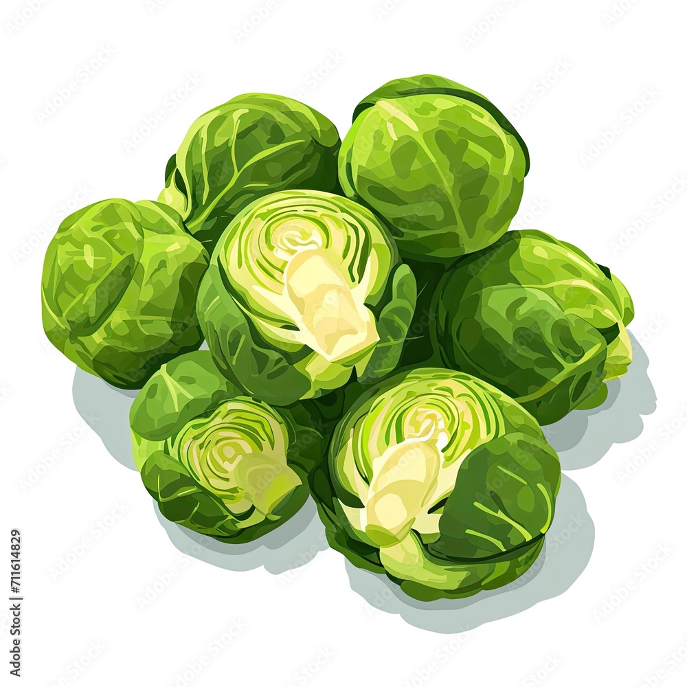 Fototapeta premium Brussels sprouts isolated on white background