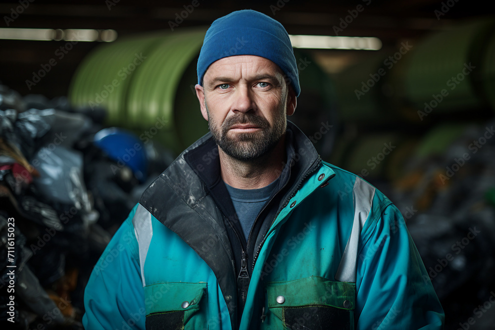 Generative AI picture of dustman who keeps streets clean and takes away trash city service Generative AI picture of dustman who keeps streets clean and takes away trash city service