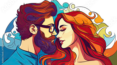Illustration of a couple in love.