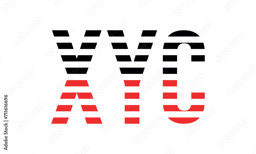Obraz premium XYC three initial letter iconic line negative space minimal logo design vector template. monogram, abstract, wordmark, business, typography, minimalist, brand, company, flat, modern, unique, simple