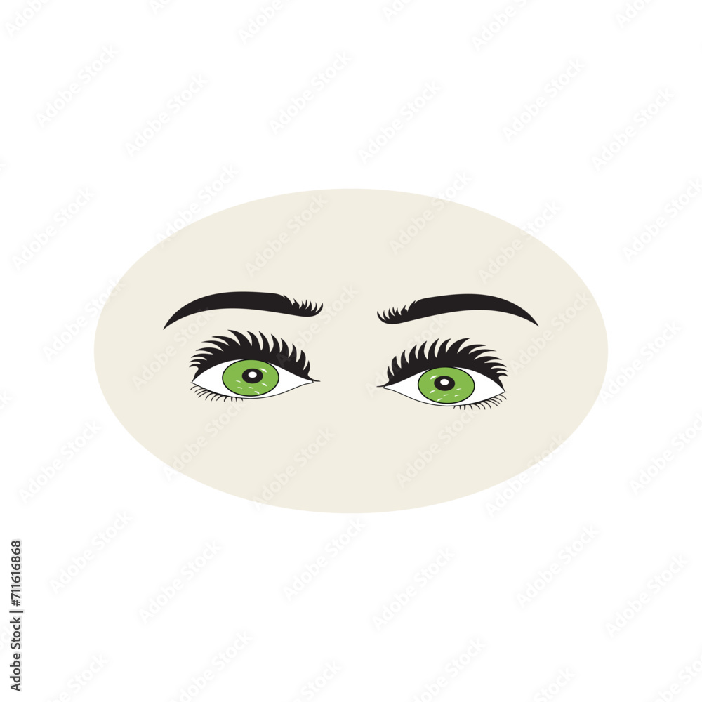 Female eyes icon with eye brows. Illustration of woman's sexy luxurious eye with perfectly shaped eyebrows and full lashes. Hand-drawn Idea for business visit card, typography vector. Female eyes icon with eye brows. Illustration of woman's sexy luxurious eye with perfectly shaped eyebrows and full lashes. Hand-drawn Idea for business visit card, typography vector.