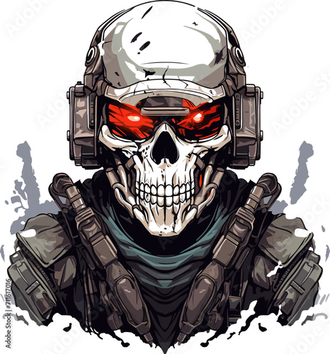Soldier Character Art on White Background