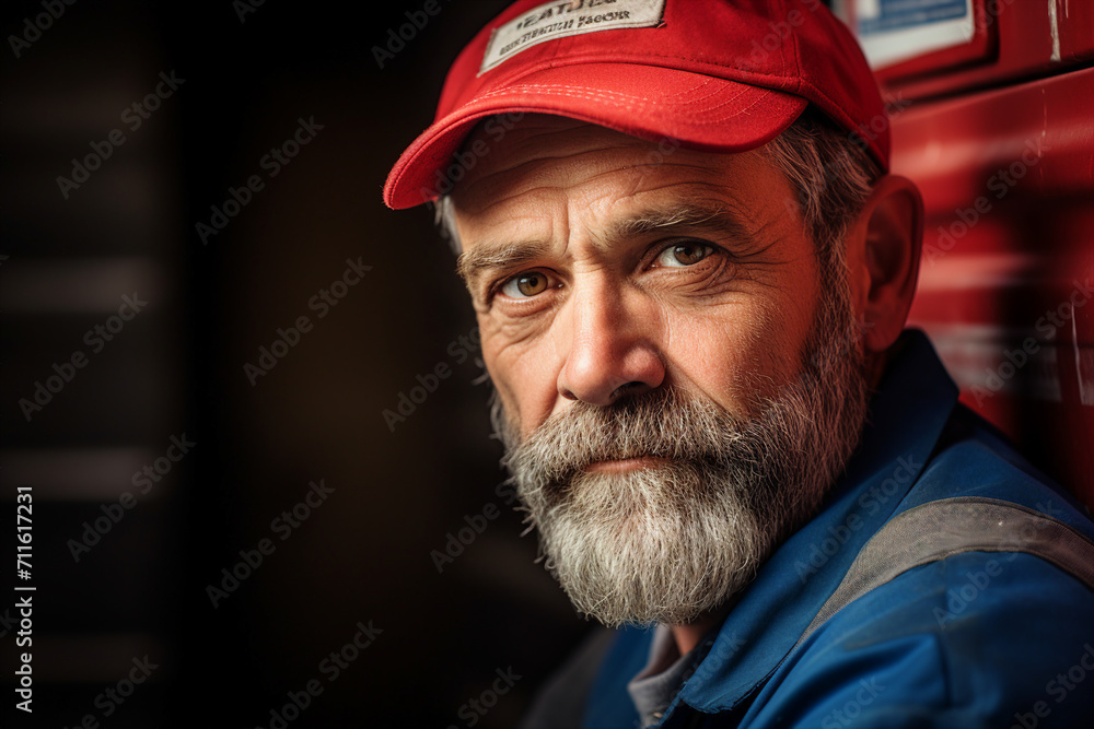 Export postal worker standing workplace delivery center Generative AI picture Export postal worker standing workplace delivery center Generative AI picture