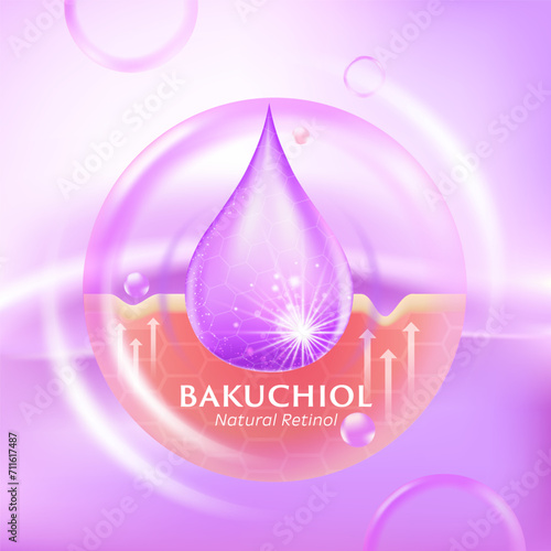 concept of Bakuchio Serum Natural Retinol for Skin Care Cosmetic poster, banner design