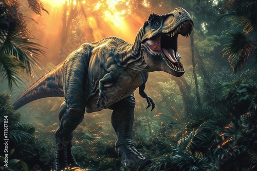 T-rex in Jungle Roaring © Ariestia