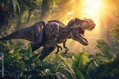 T-rex in Jungle Roaring © Ariestia
