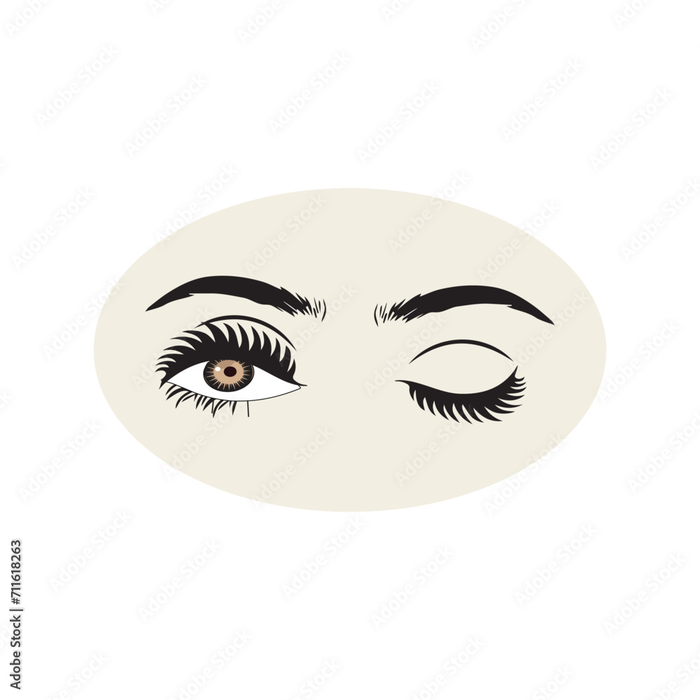 Female eyes icon with eye brows. Illustration of woman's sexy luxurious eye with perfectly shaped eyebrows and full lashes. Hand-drawn Idea for business visit card, typography vector. Female eyes icon with eye brows. Illustration of woman's sexy luxurious eye with perfectly shaped eyebrows and full lashes. Hand-drawn Idea for business visit card, typography vector.
