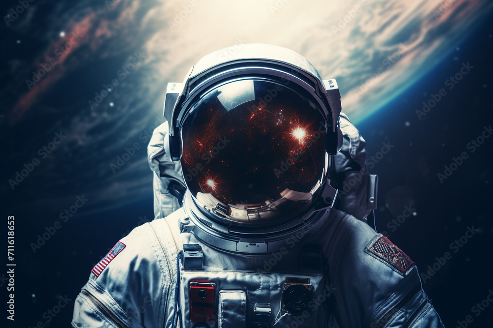 Mankind exploring the space using astronaut protective suit Generative AI closeup futurism Mankind exploring the space using astronaut protective suit Generative AI closeup futurism