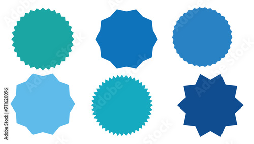 Set of vector starburst, sunburst badges. Simple flat style Vintage labels. Design elements. Colored stickers. A collection of different types and colors icon. eps 10