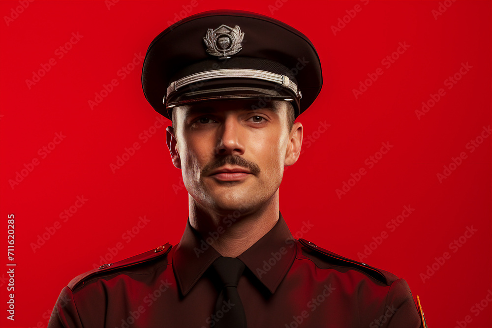 Young man woman working as police officer or cop closeup portrait blurred city background Generative AI Young man woman working as police officer or cop closeup portrait blurred city background Generative AI