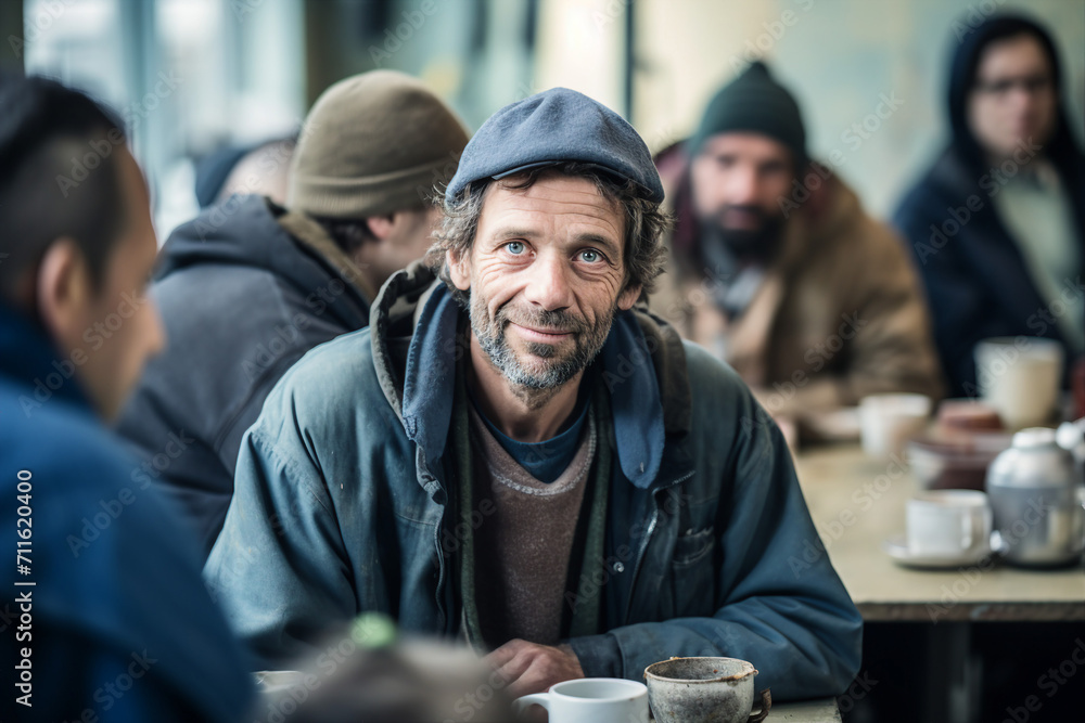 Generative AI picture of desperate homeless person man woman child poor helpless in the street Generative AI picture of desperate homeless person man woman child poor helpless in the street