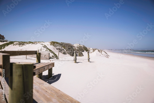 Landscape of beach and ocean. Bloubergstrand, Capetown, South Africa photo