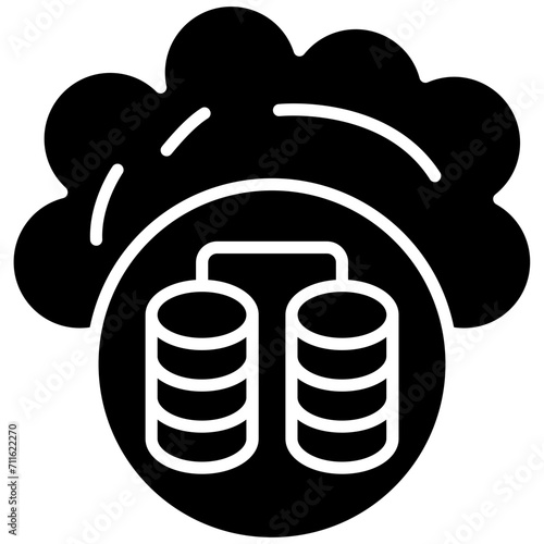 Cloud Database icon vector image. Can be used for Web Hosting.