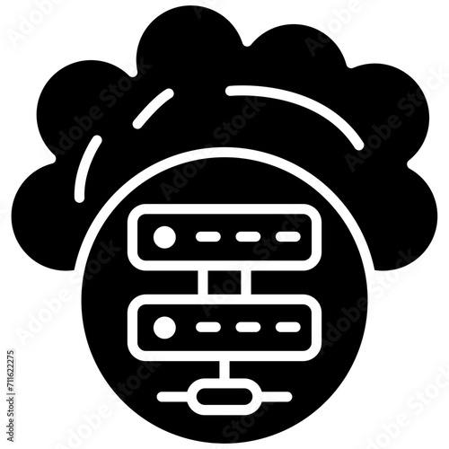 Cloud Server icon vector image. Can be used for Web Hosting.
