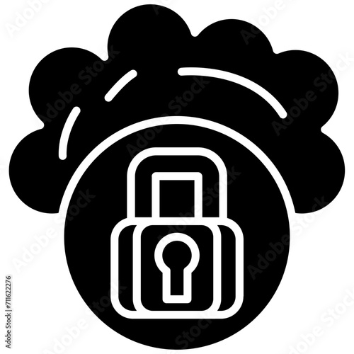 Cloud Security icon vector image. Can be used for Web Hosting.