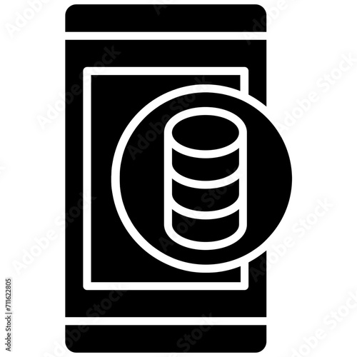 Mobile Database icon vector image. Can be used for Web Hosting.