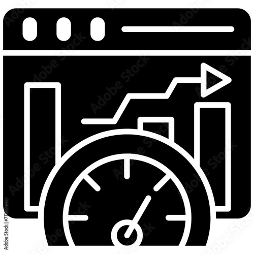 Seo Performance icon vector image. Can be used for Web Hosting.