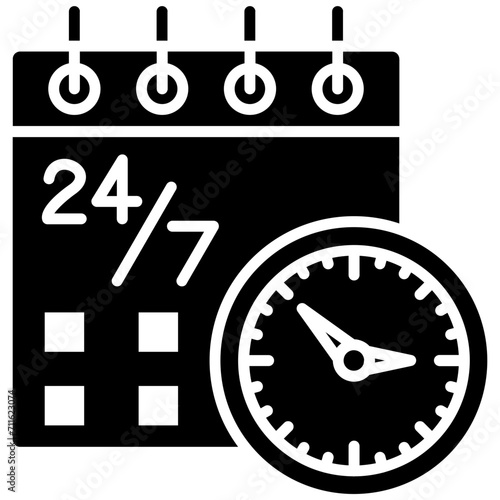 Schedule Service icon vector image. Can be used for Web Hosting.