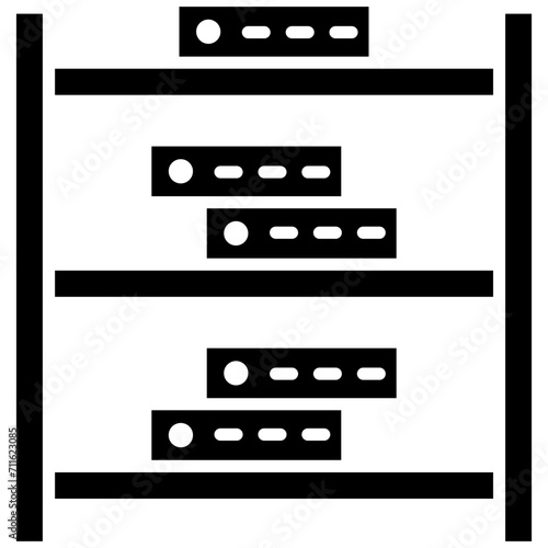 Server Rack icon vector image. Can be used for Web Hosting.