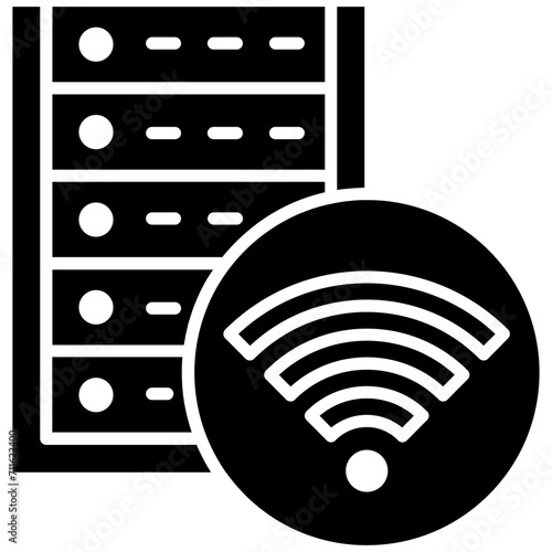Wireless Database icon vector image. Can be used for Web Hosting.